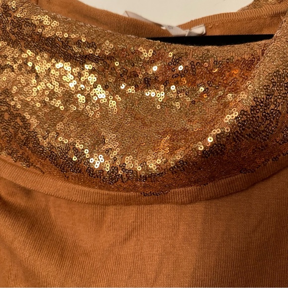 Soft Surroundings Soft Raven Sequin Off The Shoulder Sweater In Golden Brown M - Picture 6 of 13